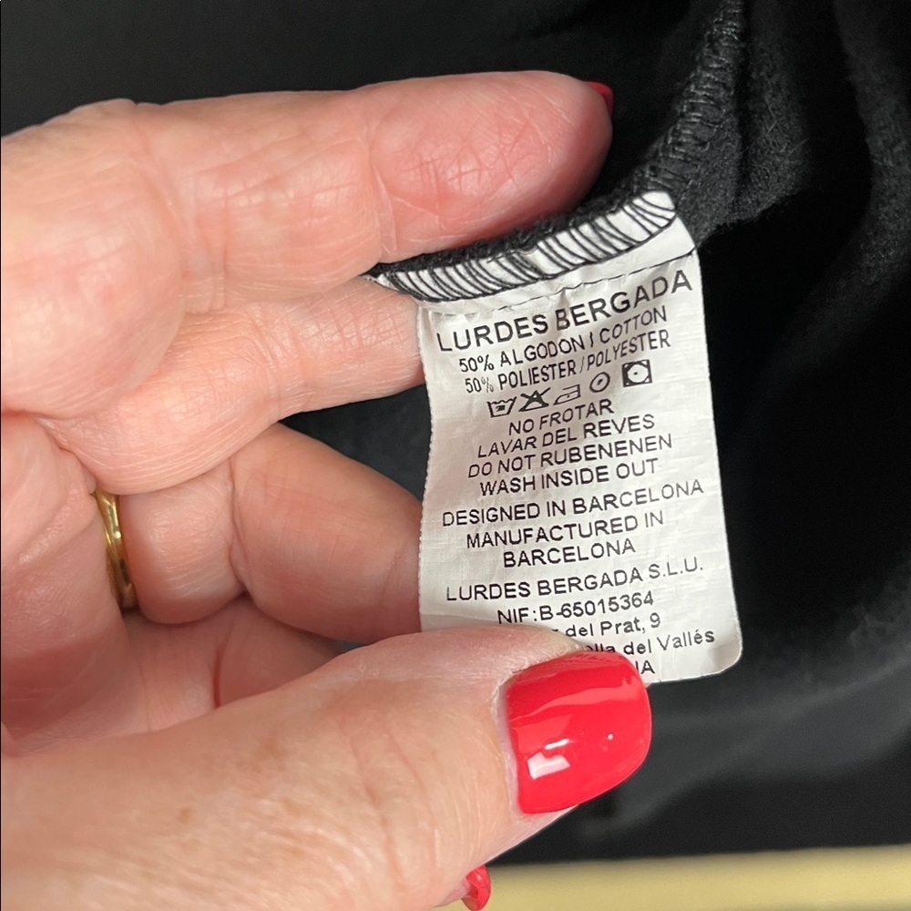 Lurdes Bergada (Made in Spain) Womens Jacket L Black Dble Button Front Pockets - Picture 8 of 14